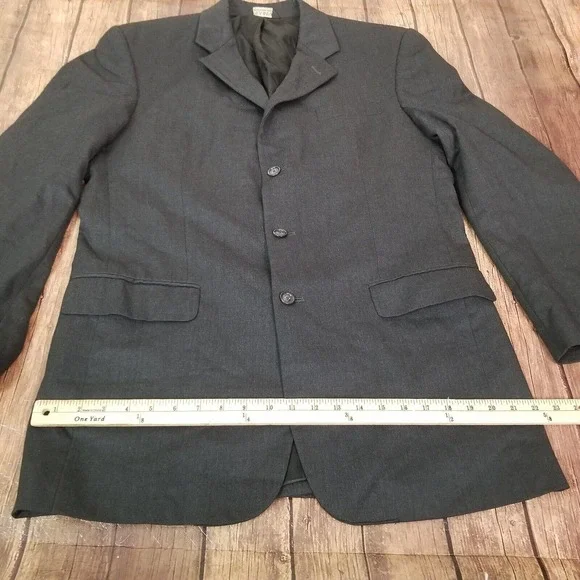 Jos. A. Bank Mens Blazer Charcoal Size 42L 3 Button Front Wool Cashmere Blend - Picture 4 of 15